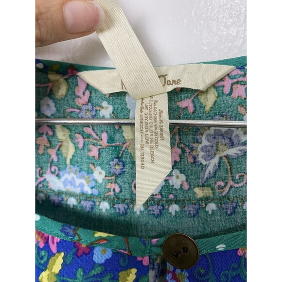 Matilda Jane Womens Top Size M Evergreen Boho Floral Long Sleeves Keyhole Front - Picture 5 of 14
